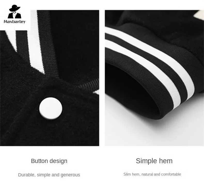 Autumn baseball jacket mens/womens street college letter splicing work leather windproof jacket mens fashionable single chest jacket M241017