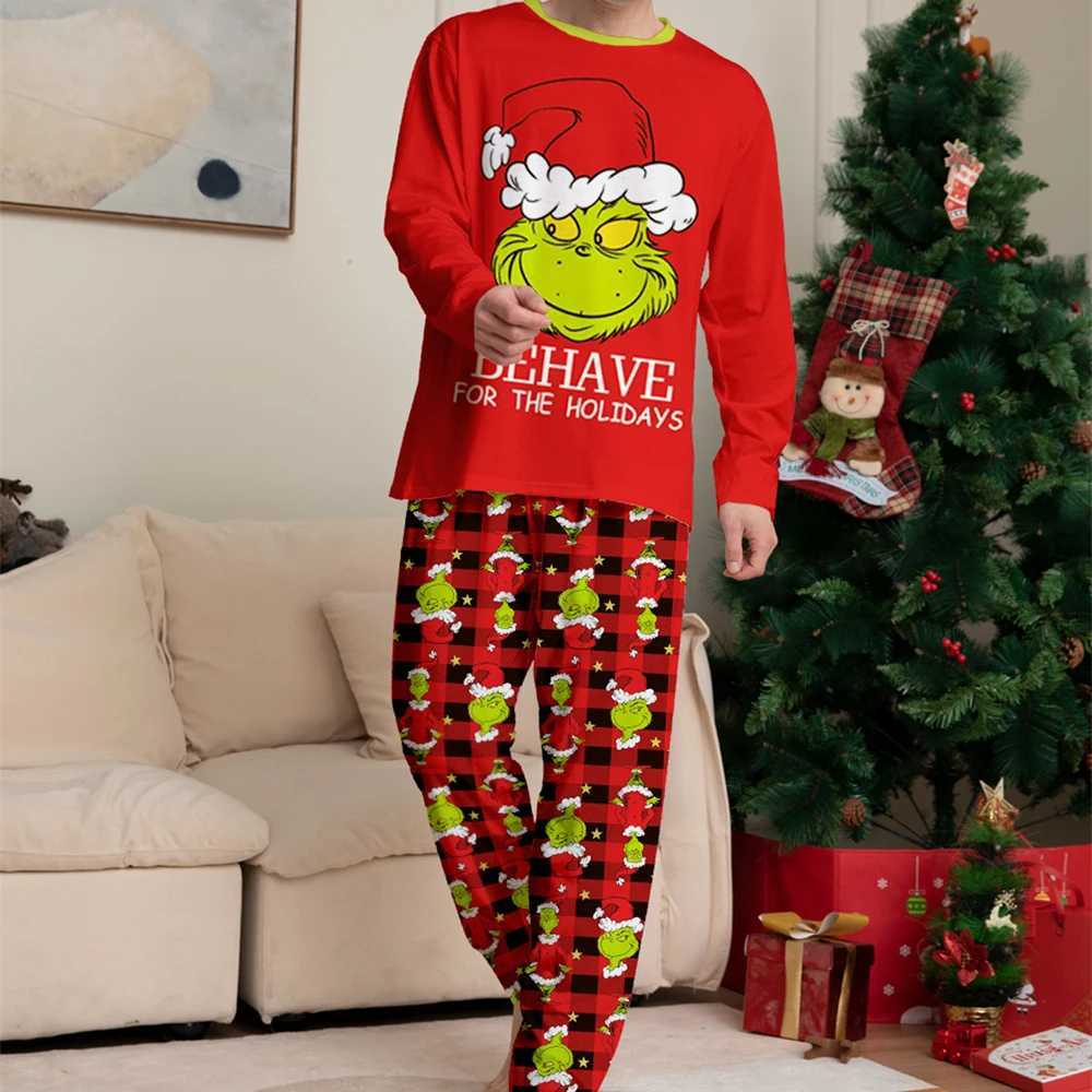 Family Christmas Pajamas Cartoon Printing New Years Clothing Father Children Family Christmas Clothing 2024 W241015