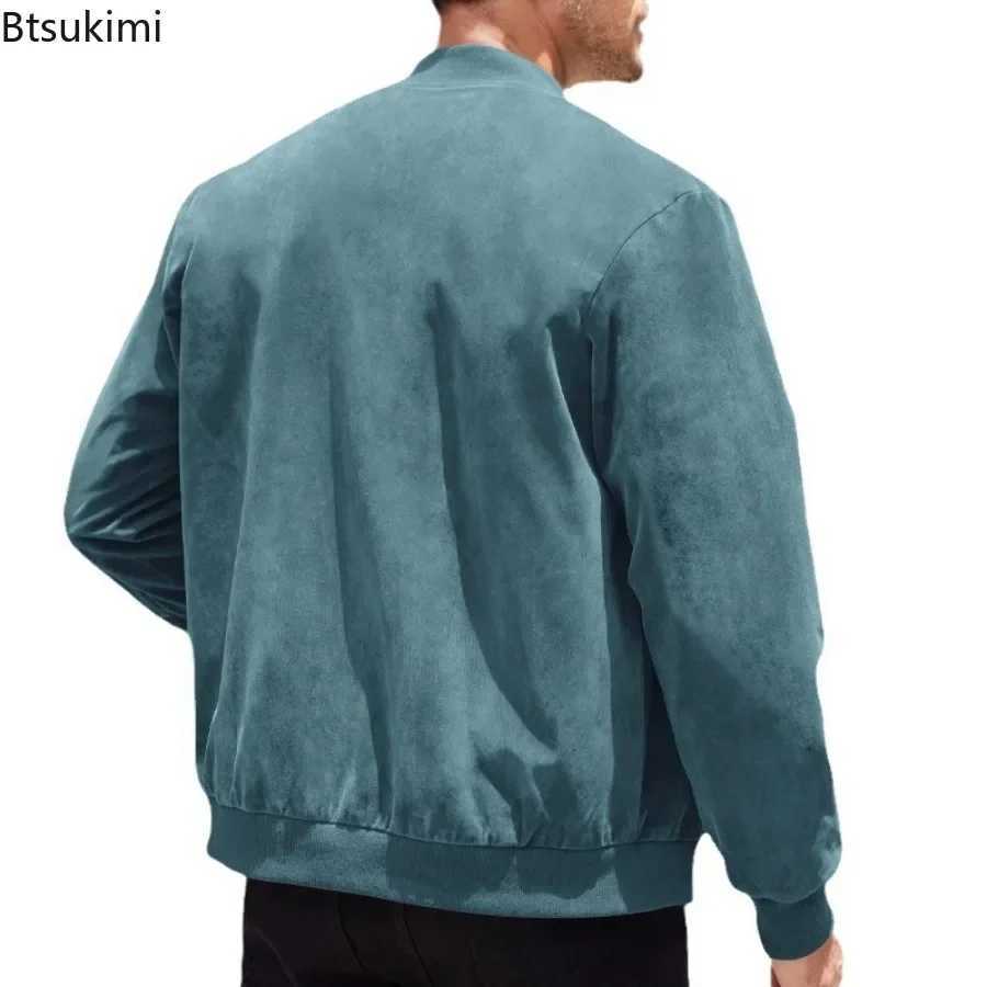 Designer Jacket Bomber Jacket Mens Fashion Suede Jacket Spring and Autumn Solid Vertical Collar Zipper Jacket Mens Retro Handsome Motorcycle Jacket T2