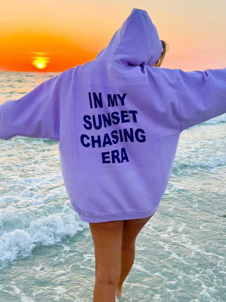 In My Sunset Chasing Era Prints Womens Cotton Sweatshirts Personality Street Hip Hop Hoodies All-math Casual Female Long SleevesX241016