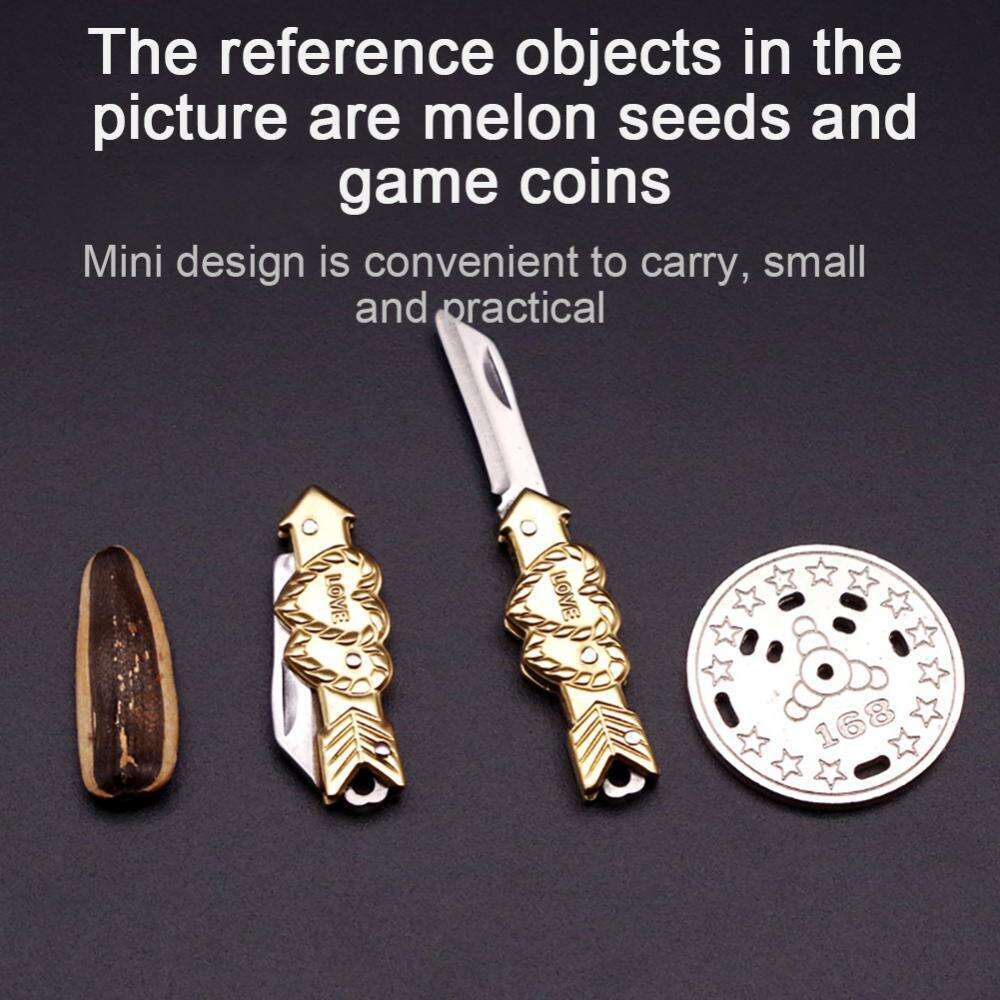Folding Pocket Mini Brass Keychain Pendant Cleaver Blade Cutter Tool Open Express Portable Knife Kitchen Accessories