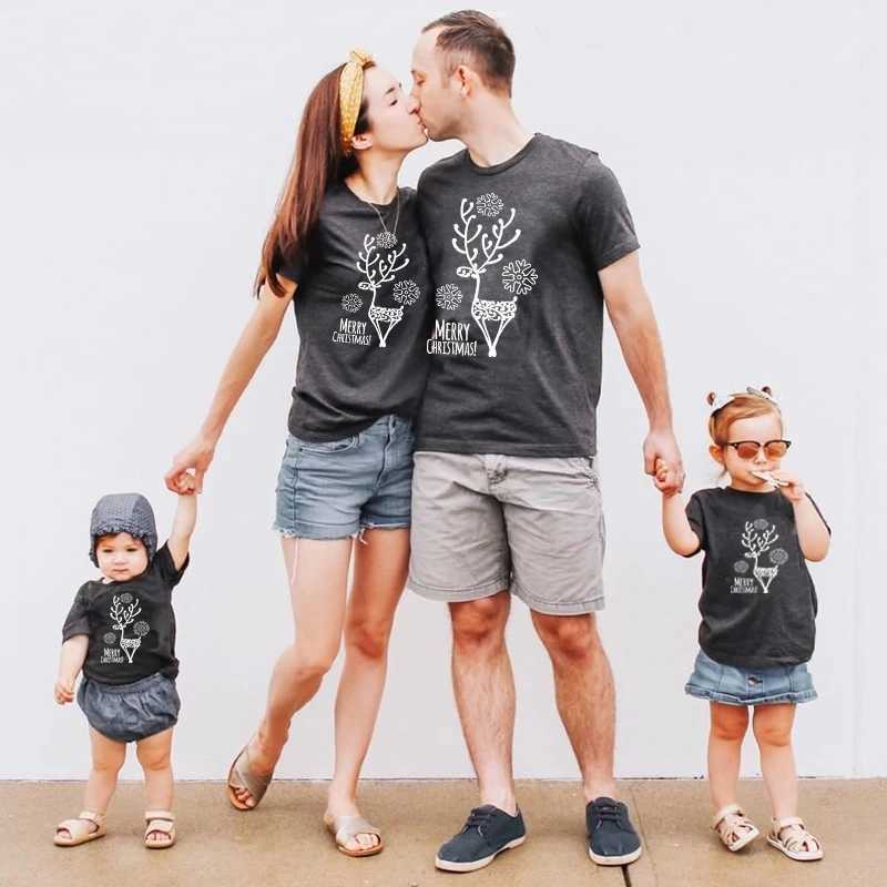 2024 Christmas Pajamas Family Short Sleeves Mother and Child Christmas Elk Print Family Matching Clothing Father and Son Clothing W241015