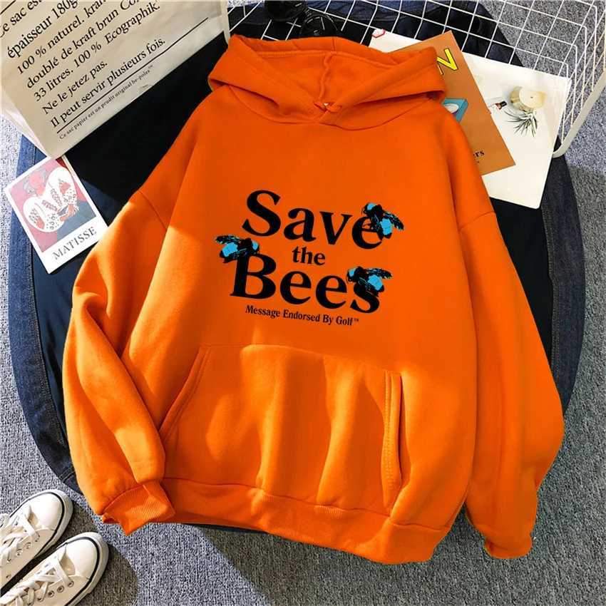 Hip Hop Cartoon Save the Bees printed Women Hoodies Fashion Fleece Men Hoody Pullover Unisex Y2k Female Sweatshirts ClothingX241016