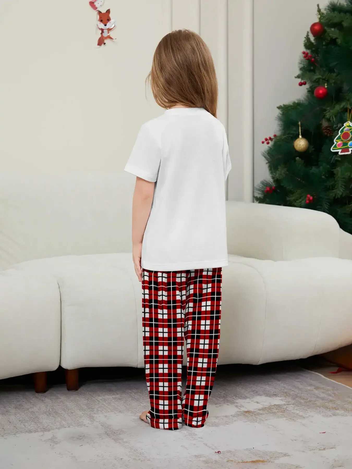 New Christmas Camel print family matching set short sleeved top+long pants 2-piece pajama set baby dog jumpsuit Christmas appearance W241015