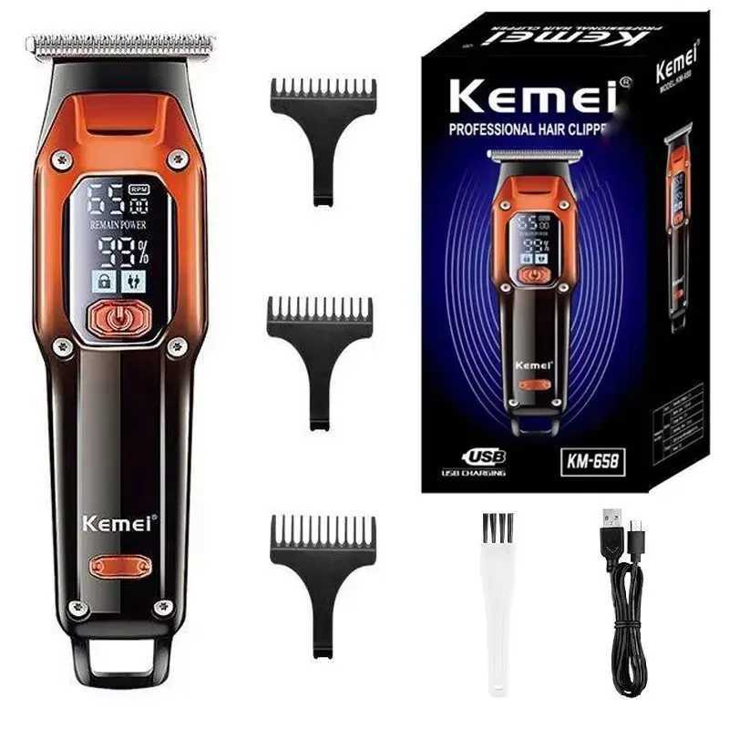 Kemei Barber Professional Electric Beard Barber Rechargeable Lithium Mens Hair Clipper W241017