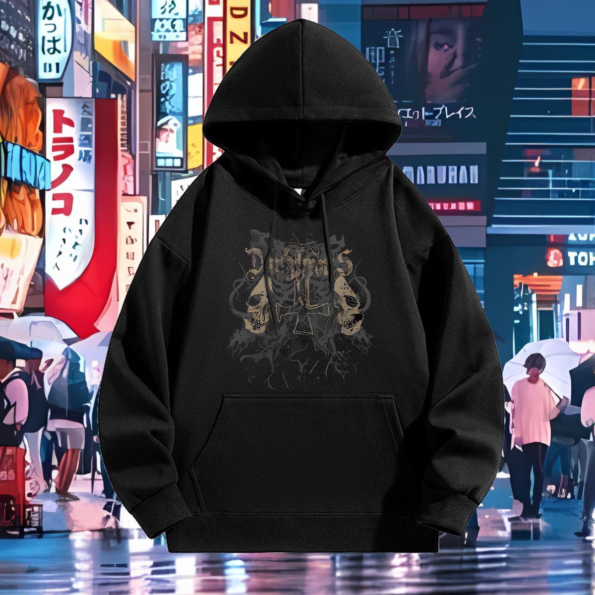 Classic Hoodie Long Sleeve Soft Cool Design Men Clothes Hoodie Casual Pullover Hoodie Black Plus Size Thick Fleece