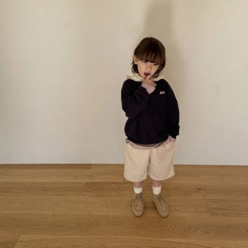 Spring Baby Boy Striped Hooded Sweatshirt Toddler Children Girls Autumn Cotton Top Clothes Patchwork Tops Kids Hoodies Outerwear 241017