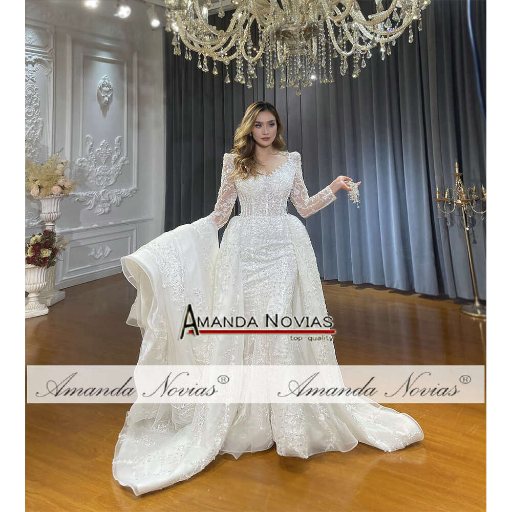 Sleeves 2 in 1 Wedding Dress Custom Size