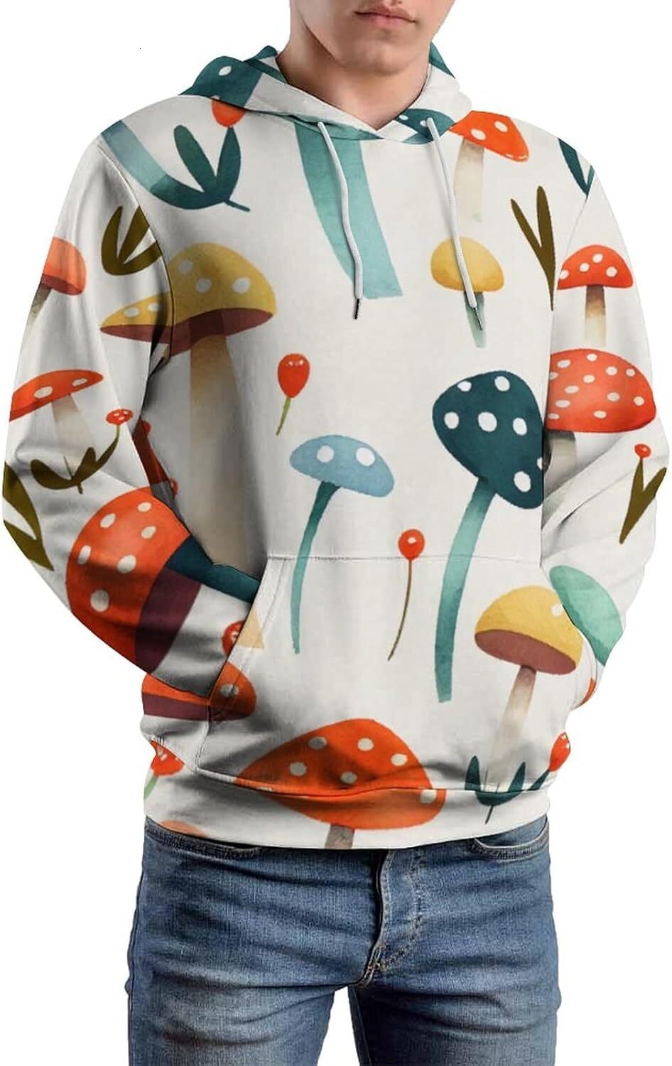 Hoodie for Mens Womens Funny Color Dream Mushroom Hoodie 3D Printed Cartoon Plant Pattern Sweatshirt Hoodie Graphic cool Pullover Long Sleeve