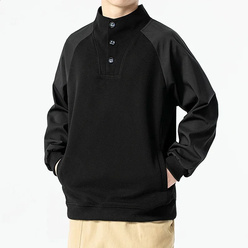 Turtleneck Sweater Men Sweatshirt Spring Autumn Hoodie Polo Long Sleeve Casual Pullover Vintage Fashion Mens Clothing Top 241017