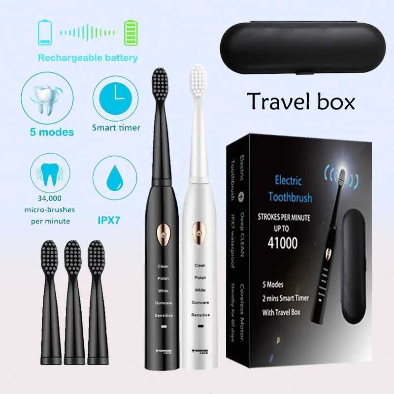 Ultrasonic electric toothbrush for adult rechargeable toothbrush washable electronic whitening toothbrush timer brush M241017