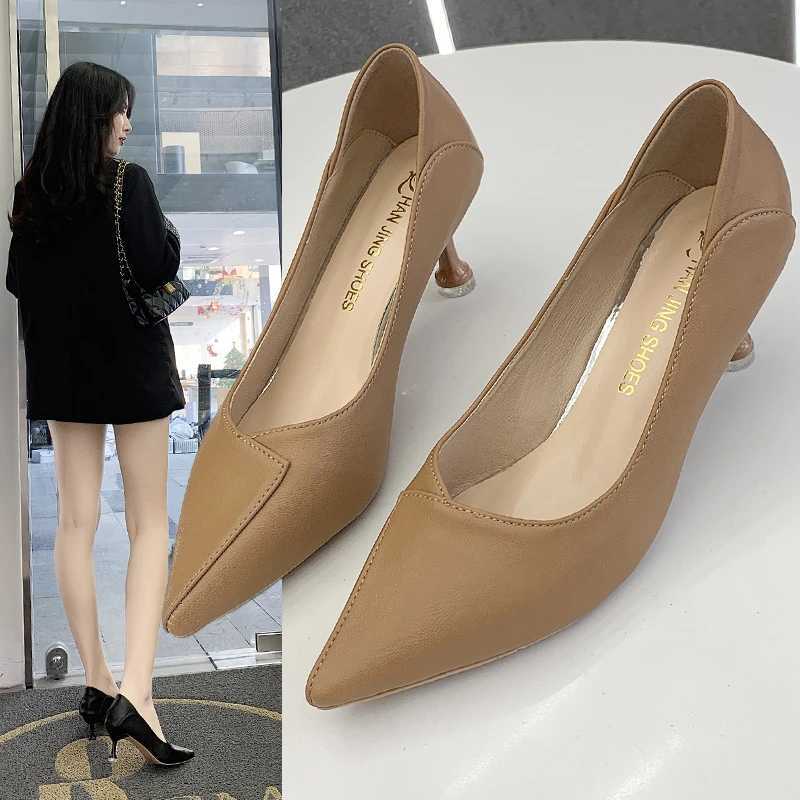 High quality Pointed Toe womens shoes 2024 spring new sexy slim high heels womens dress shoes simple and fashionable pump Y241017