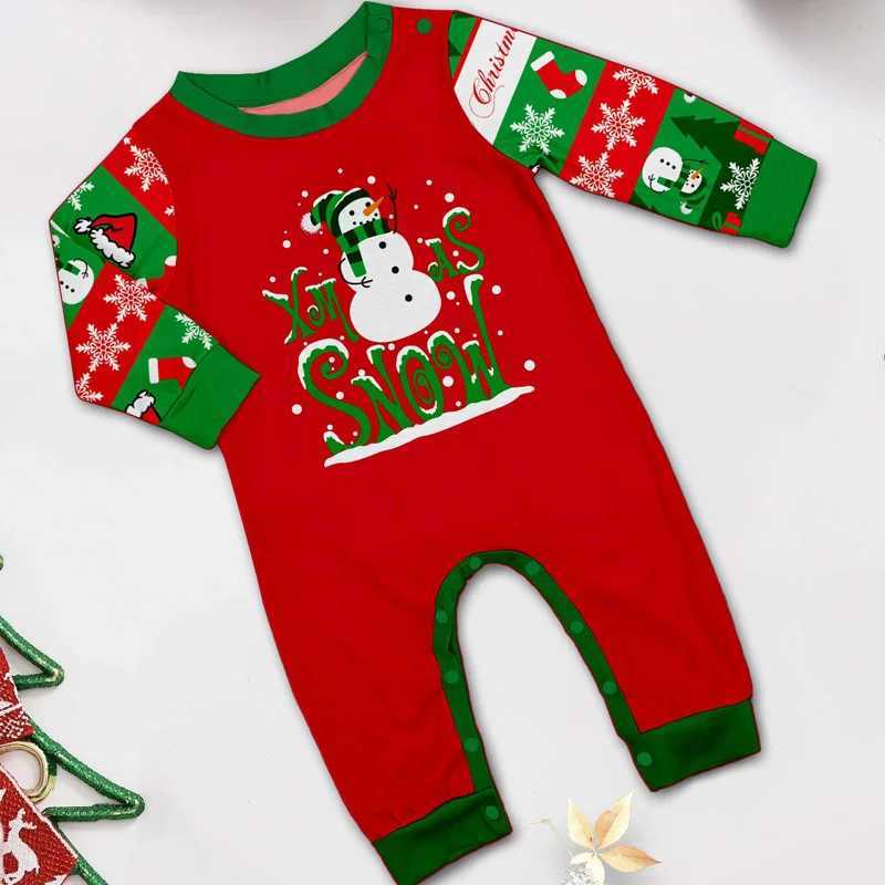 Christmas Family Matching Set Pajama Clothing Set Cartoon Snowman Printing Mother Children Baby Christmas Family Appearance Pajama W241015