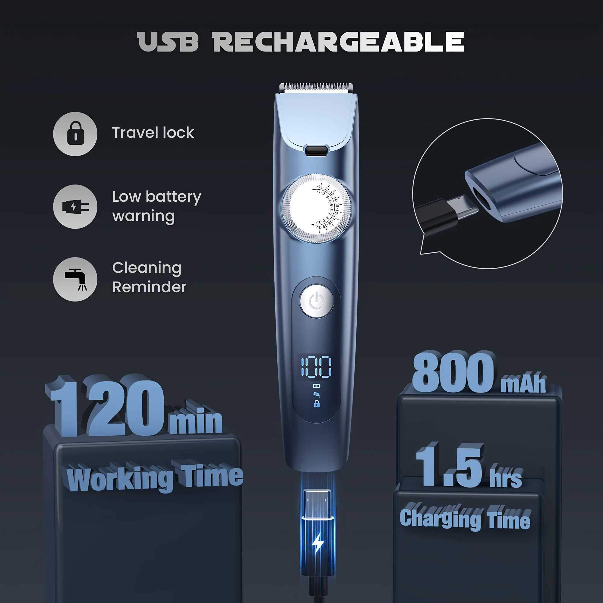 Sejoy Mens Hair Clipper Trimmer Beard Body Arm Professional Electric Contour Edge Shaver W241017