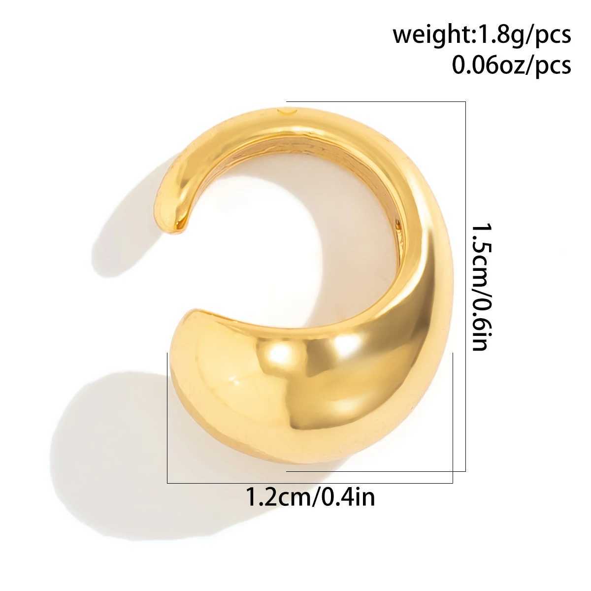 Salicon 1 Punk Droplet Half Air Clip Earrings Gothic C-shaped Earrings Cuff Stud Thick Earrings Suitable for Womens Party Jewelry Gifts W241017