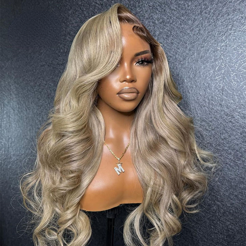 Free shipping 40 Inch Brazilian Body Wave Frontal Colored Ombre Honey Blonde 13X4 Lace Front Human Hair Wigs for Women