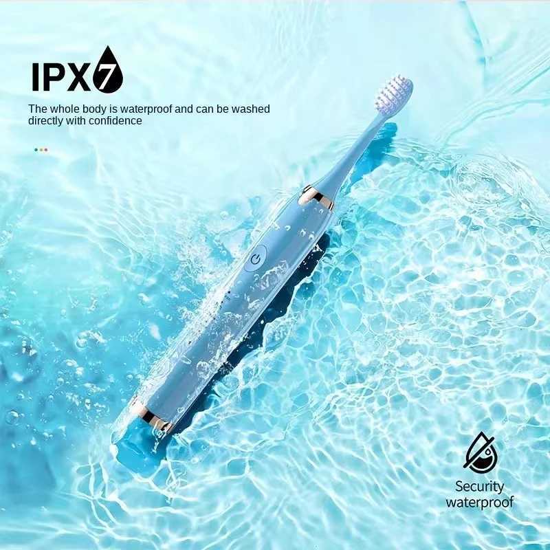 High power ultrasonic electric toothbrush USB waterproof charging whitening toothbrush can be washed with 4 brushes and 5 gears M241017