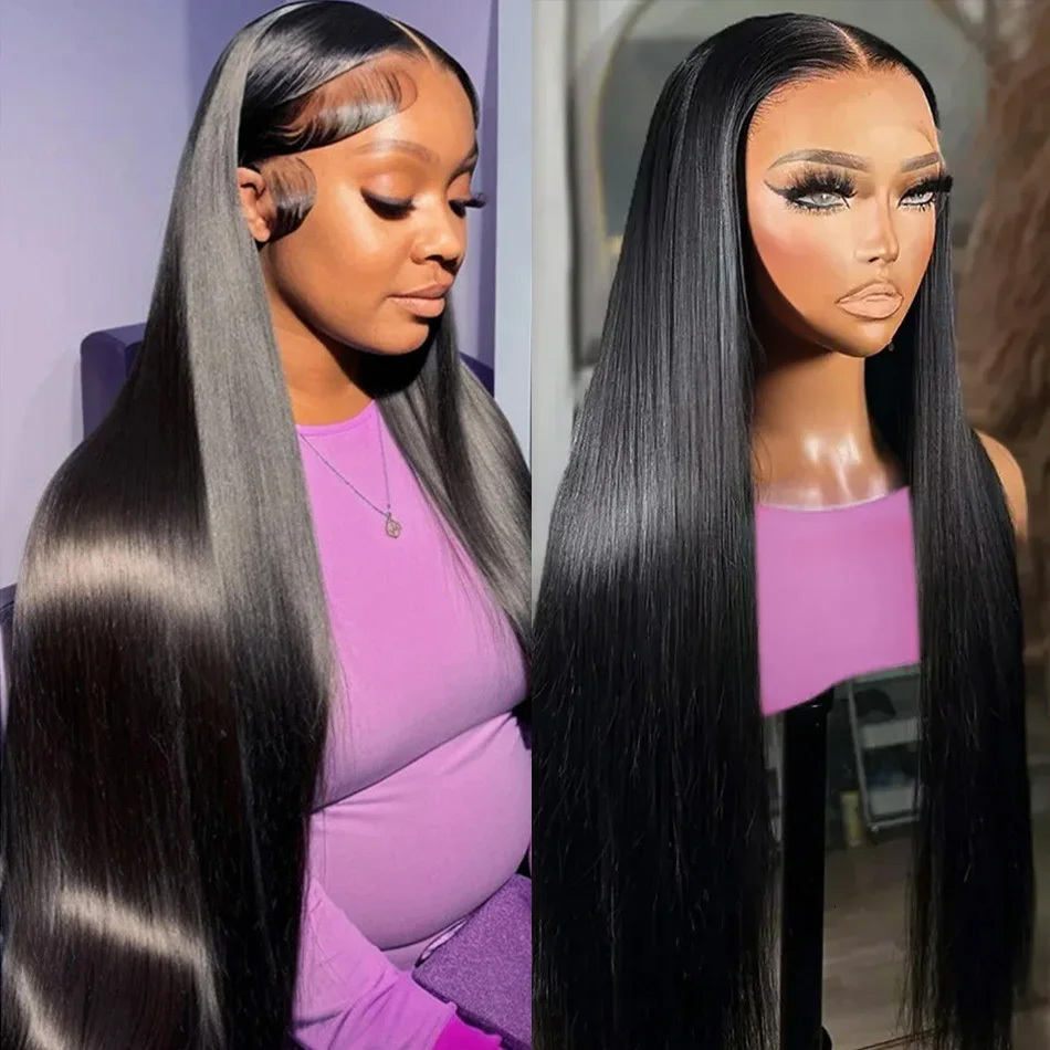 200 Density Natural Straight 13X6 Transparent Frontal Wig Remy Human Hair 13X4 Lace Front Wigs For Black Women