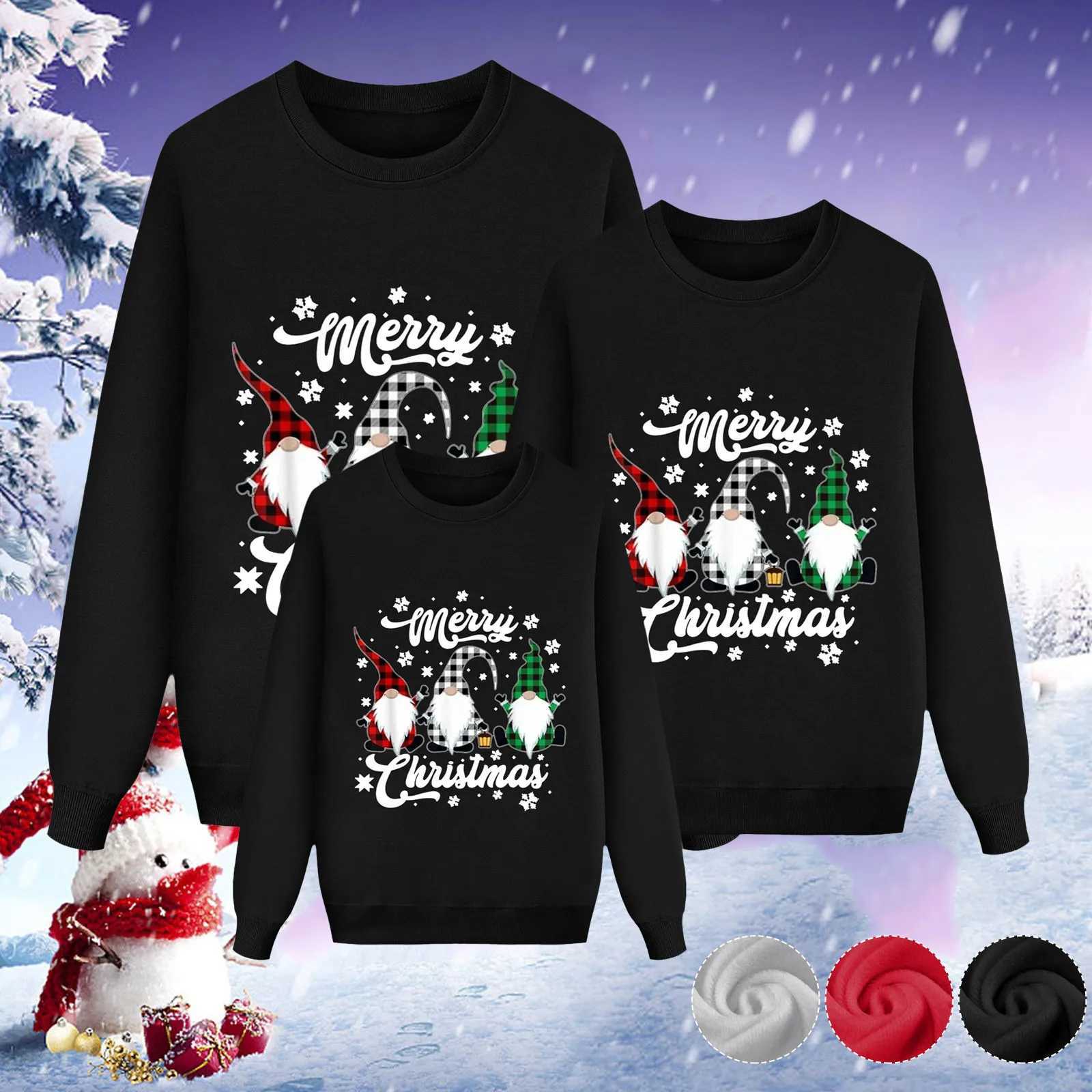 Happy Christmas 2025 for the whole family sportswear Alult childrens Christmas clothing father mother childrens clothing Sudadera Navidad W241015