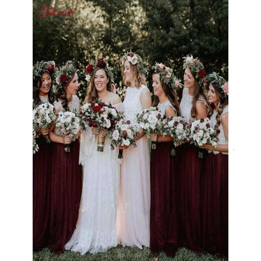 Wedding Boat Dresses Neck Long Sleeve Lace Bridal Gowns A E Sweep Train Vestido De Novia Bc3023