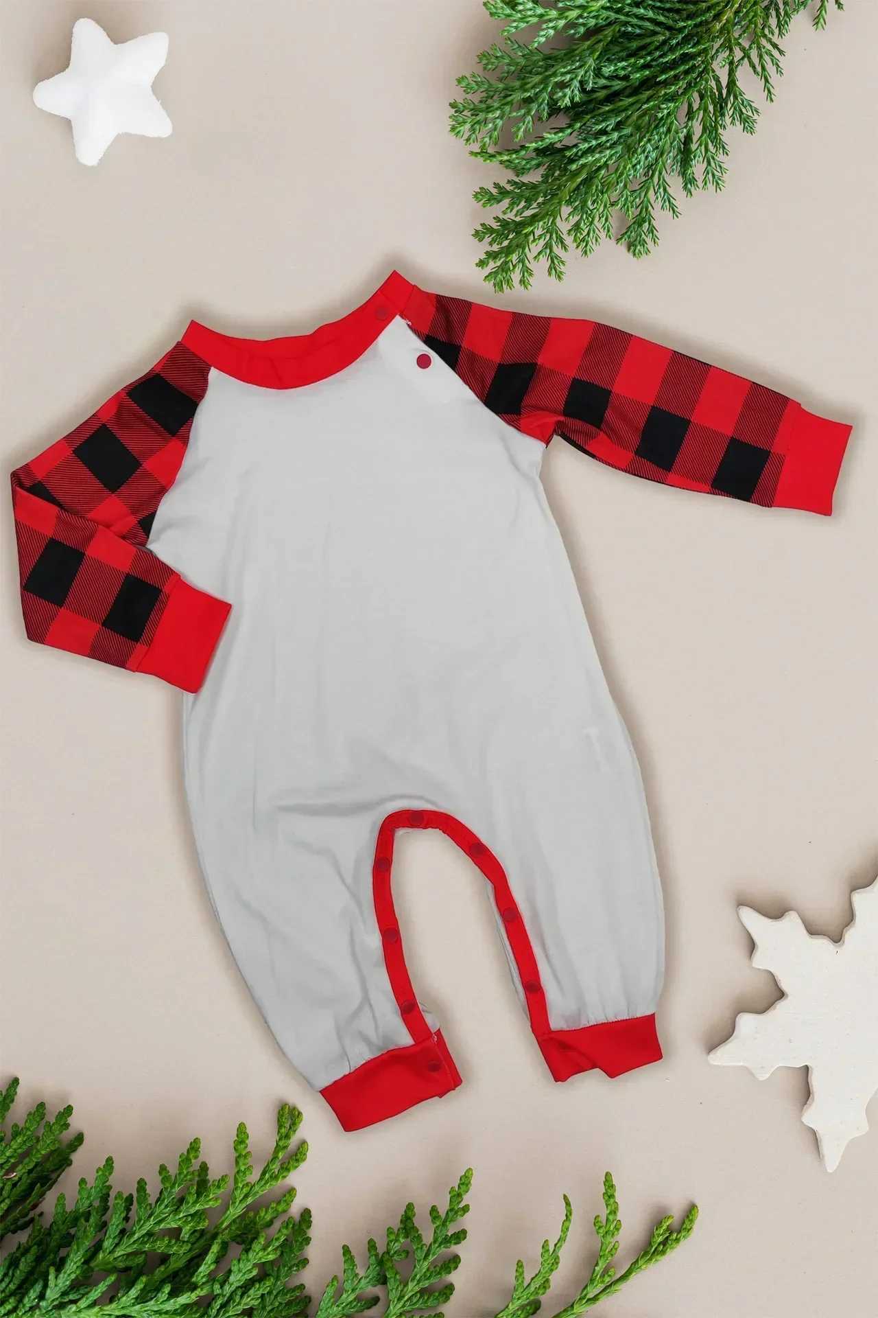 2024 New Plain Christmas Pajama Set for Adults Children Babies and Dogs Matching Clothing DIY Soft Loose Pajamas Home Appearance Pajamas W241015