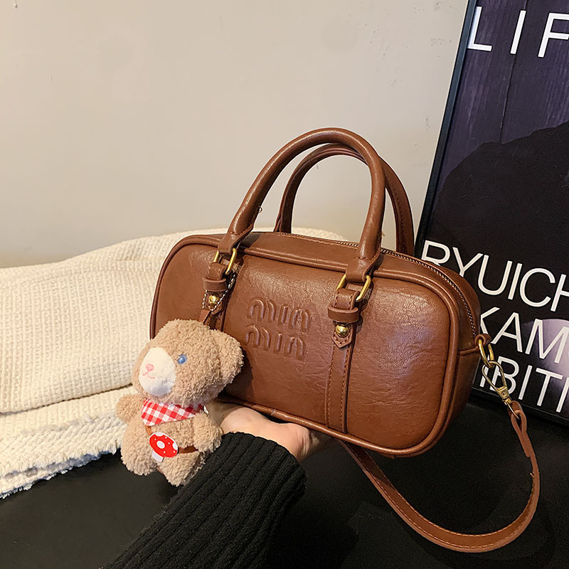 Designer bag autumn/winter new lychee pattern diagonal cross single shoulder zipper women's handbag