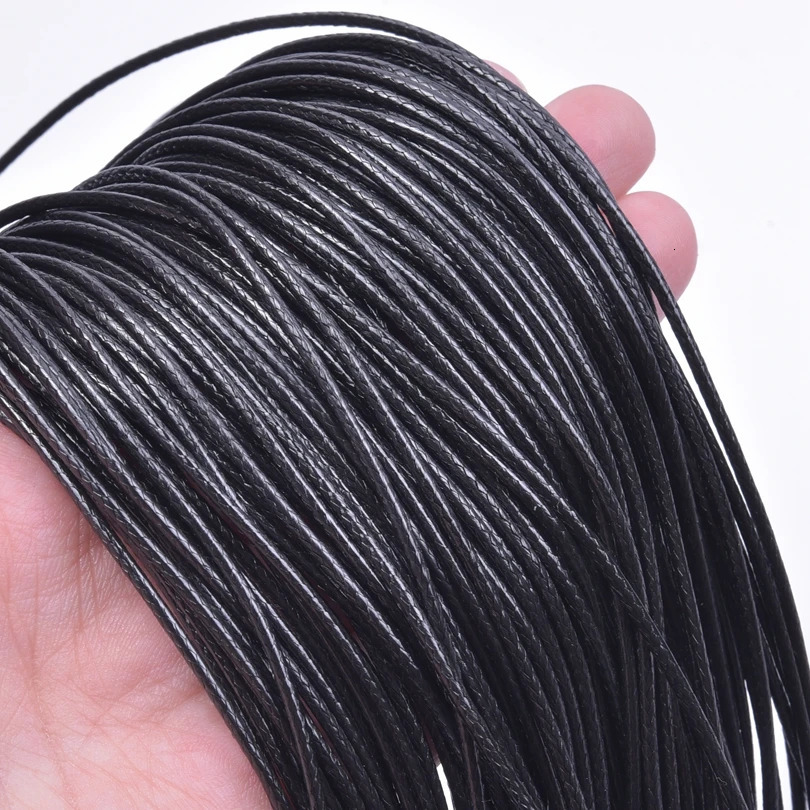 102030pcs DIY 50cm Leather Rope Chain Necklace For Women Men Accessories Black Color Braided Adjustable Wax Cord Lobster Clasp 241010