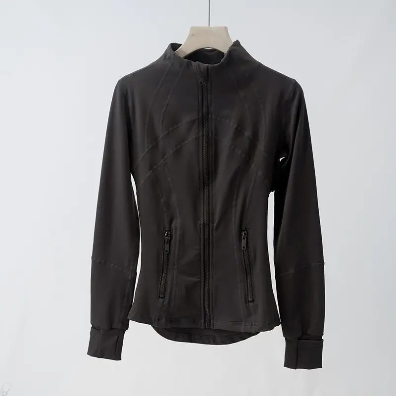 Womens yoga fitness collar ultra-thin jacket sports long sleeved jacket fitness yoga suit fast drying breathable fitness 241016