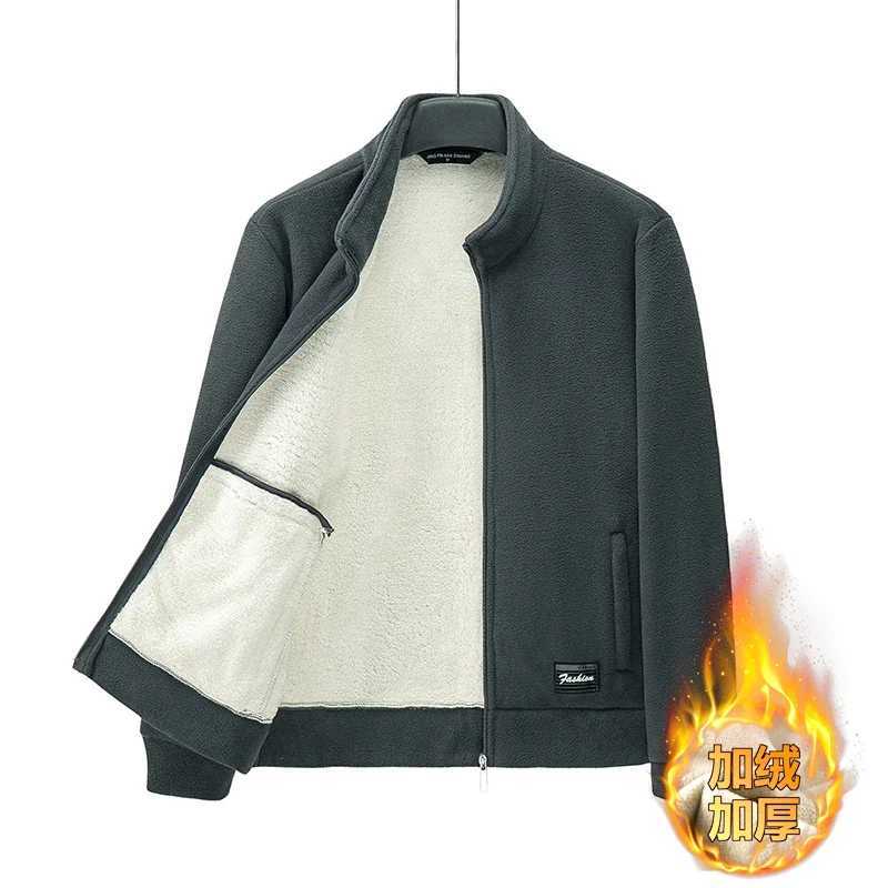 8XL Lamb fleece jacket for men autumn winter mens jacket with thickened fleece warmth stand up collar fleece casual jacketsXJ241017