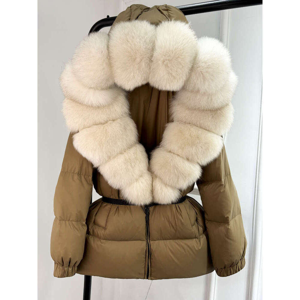 Janveny 2024 Winter Puffer Jacket Women Real Fox Fur Hooded Thick Warm 90% White Duck Down Coat Female Parkas Waterproof