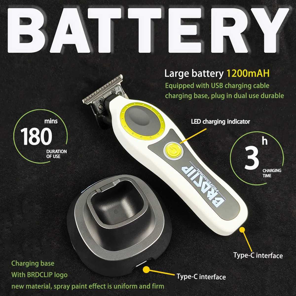 Professional Hair Trimmer BRDCLIP BRD 101PRO newly upgraded 3-color casino 7700RPM electric hair salon hair clipper multi-color W241017