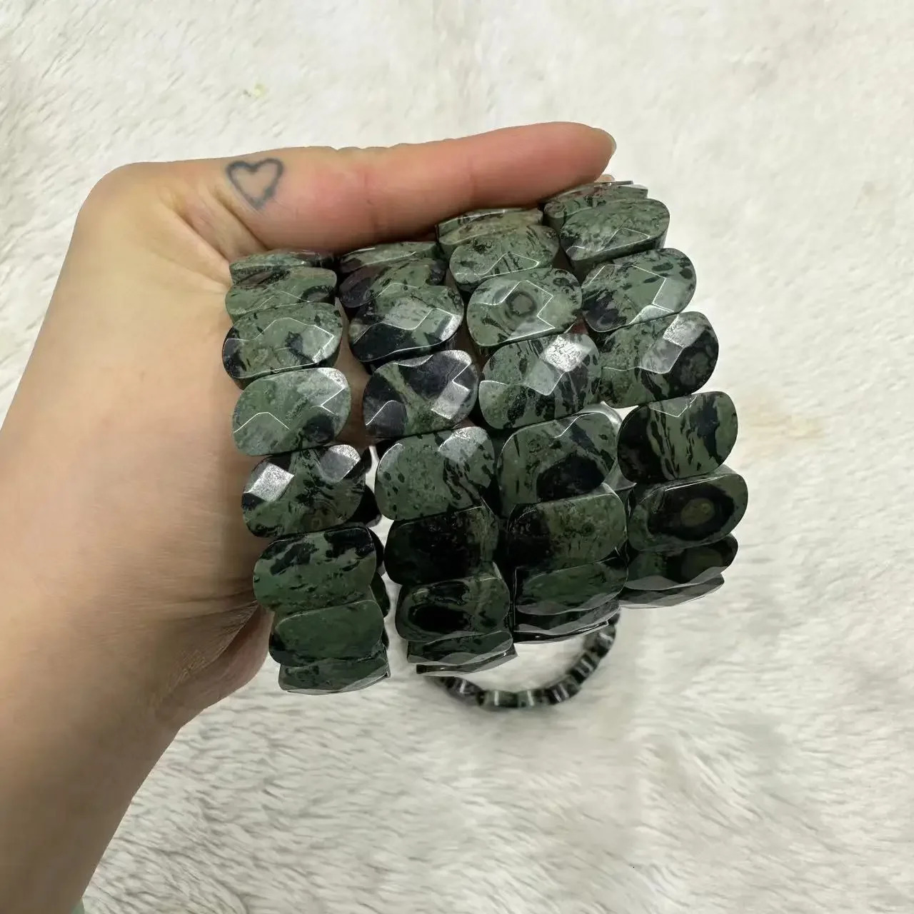 Natural Kambaba Jasper Stone Beads Bracelet Natural Gemstone Bangle DIY Jewelry for Woman Gift Wholesale 241017