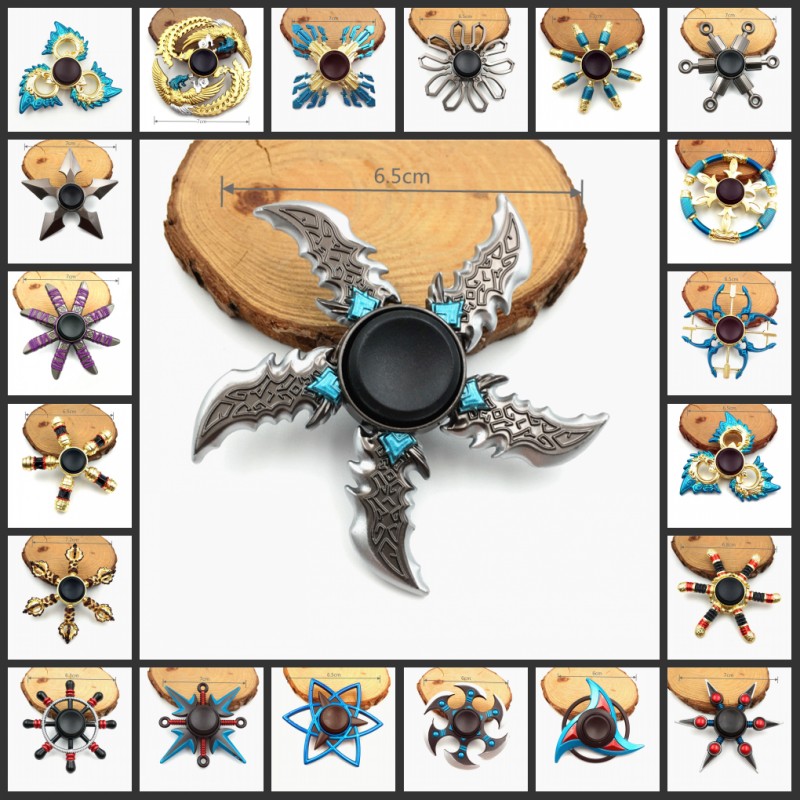 32 types Colorful Metal Fidget Hand Spinner Finger Focus Toy Rainbow Zinc Alloy Ninja Shuriken Sharingan Toys for Adult Bearing Toy Fingertip Gyro Toys Spinning Top