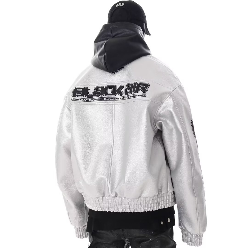 Sier Street Racing Suit Jacket Mens Oversize American Vintage Motorcycle Coats Letter Printing Hip Hop Baseball Uniform