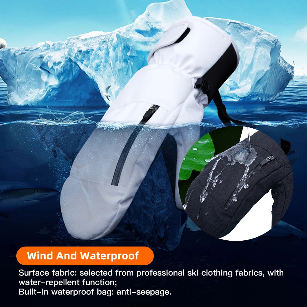 Ski Gloves Waterproof Ski Gloves with Five Finger Inner n Touch Screen Ski Gloves with Zipper Bag Used for Winter Skiing 241016