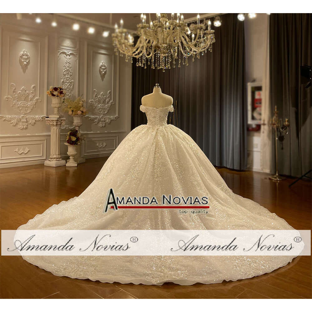 Amanda Novias Off Shoulder Lace Wedding Dress