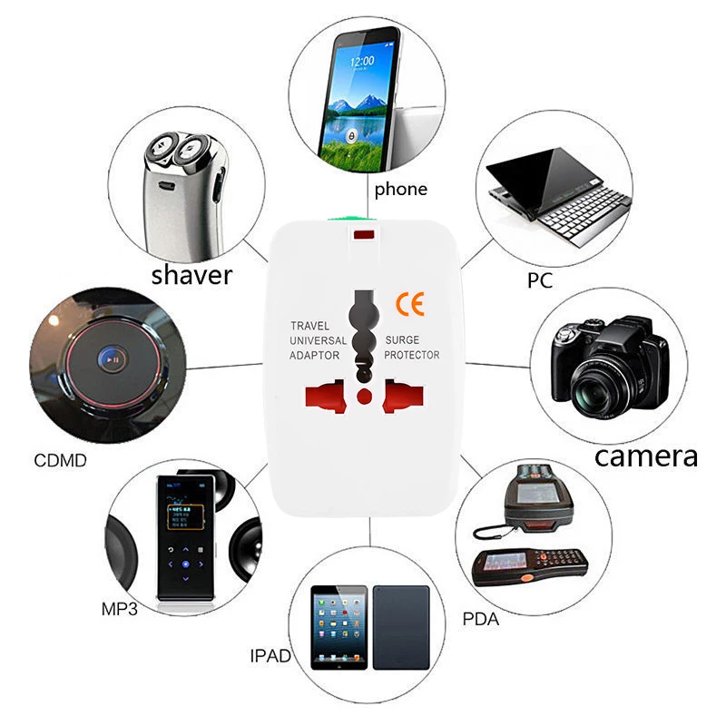 Multifunctional Universal Travel Adapter EU UK US AU AC Power Charger Adapter Outlet International Converter Socket Plug Adaptor Connector with retail