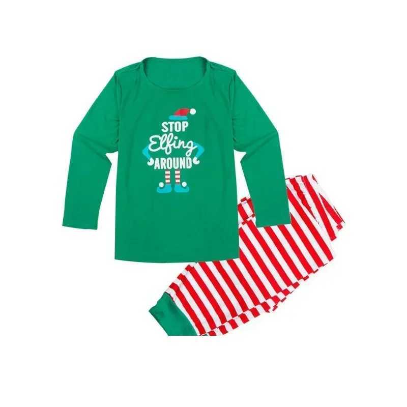 New Appearance Christmas Gift Family Striped Cartoon Printed Pajama Set Mom Dad Child Matching Set Baby jumpsuit Soft Cute Pajama W241015