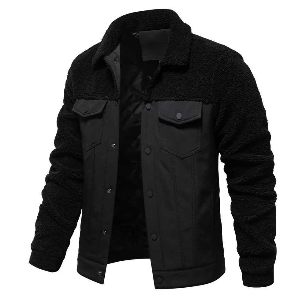 2024 Autumn/Winter new mens patchwork jacket Casual high quality mens lamb wool jacketXJ241017