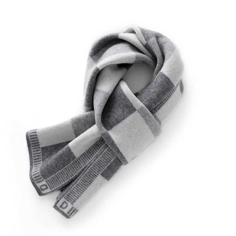 2024 High end Fashion 35% Cashmere Shawl Warm Winter Dual purpose Elegant Outer Knitted Plain Scarf X241017