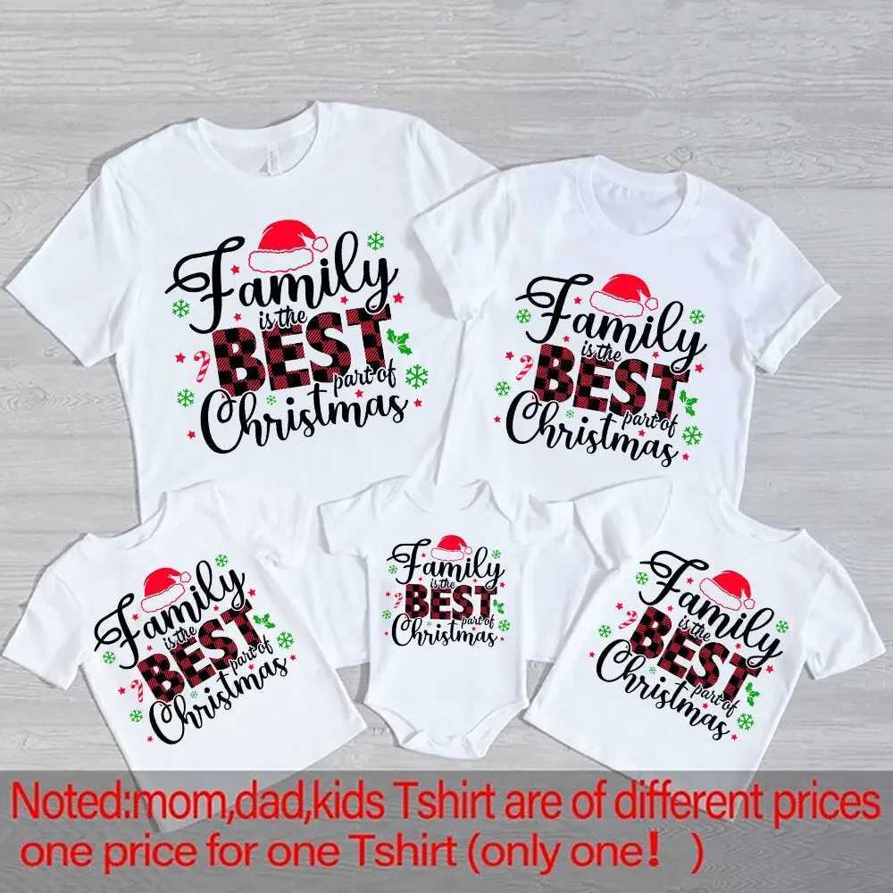 Family is Christmas printing family shirts Christmas matching clothing parents childrens shirts baby jumpsuits Christmas clothing W241015