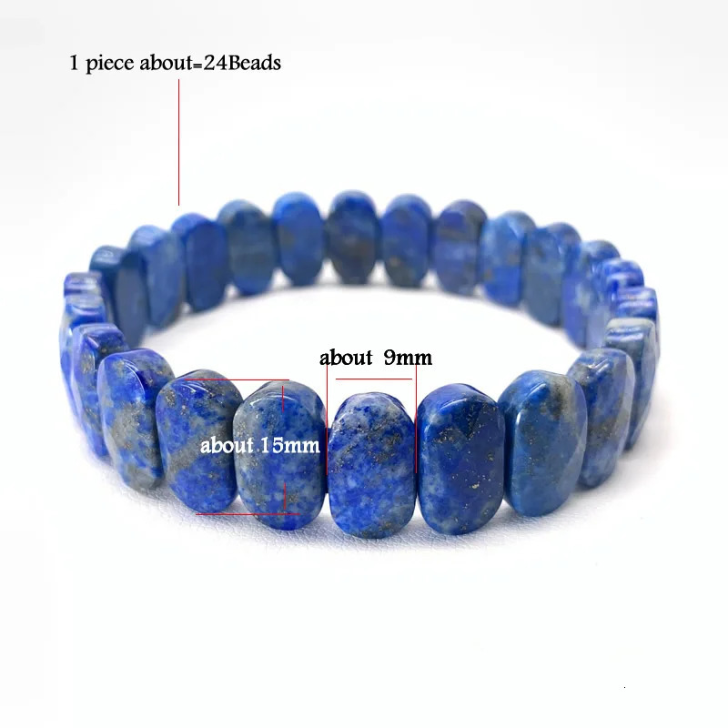 Natural Labrador Blue Phosphorus Azurite Yellow Crystal Bracelet DIY Jewelry Energy Bracelet Elastic Chain Bracelet 1 piece 241017