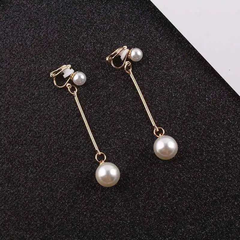 Jiofree Fashion Wedding Party Gift Elegant Imitation of Pearl Clip on Earrings Non Perforated Earrings Clip Jewelry W241017