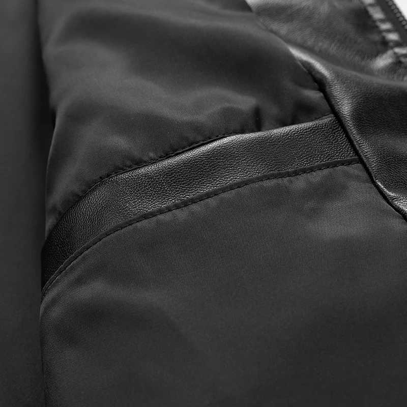 Leather jacket mens PU jacket black baseball jacket oversized 6XL 7XL 8XL Plus size bomber motorcycle autumn camping leisure mens college M241017