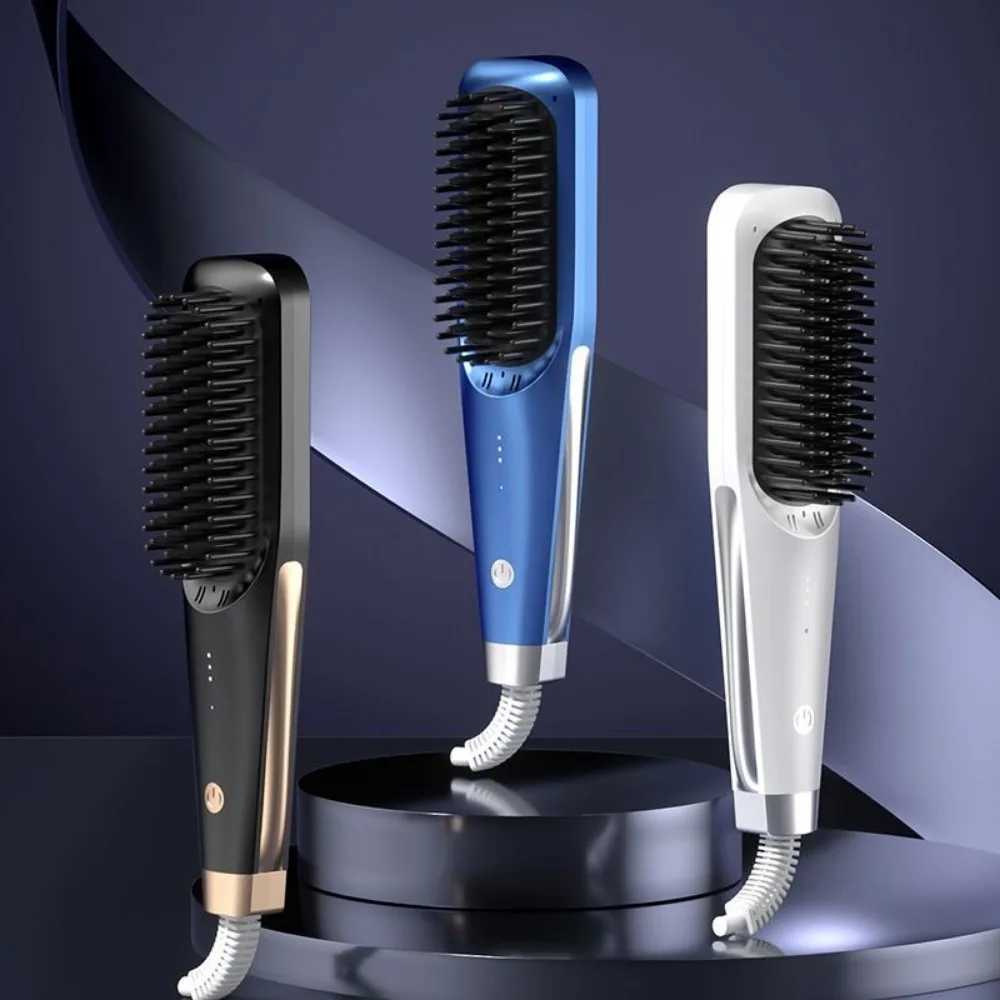 Hair Straightener Comb Quick Heated Electric Comb Hair Straightener Professional Styling Tool Multifunctional Hair Style BrushXJ241016