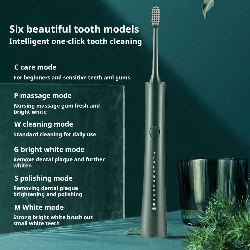Whitening Electric Toothbrush Advanced Electric Toothbrush with 5-head Brush 6-speed Timer Suitable for Men M241017
