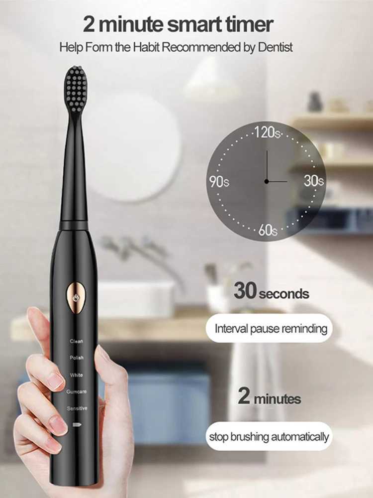 New Arrival Electric toothbrush for charging toothbrushes washable electronic whitening toothbrush timer brush replacement of cleaning head G241017