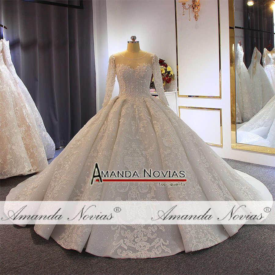 Ball Gown Wedding Dress Long Sleeves Mariage With Full Beading
