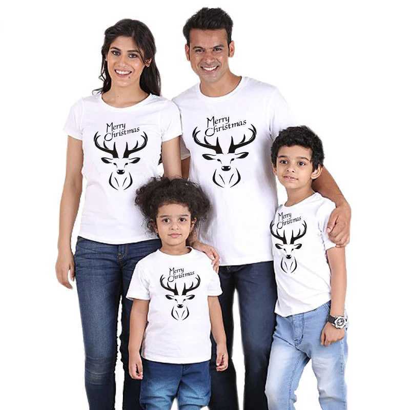 2024 Christmas Pajamas Family Short Sleeves Mother and Child Christmas Elk Print Family Matching Clothing Father and Son Clothing W241015