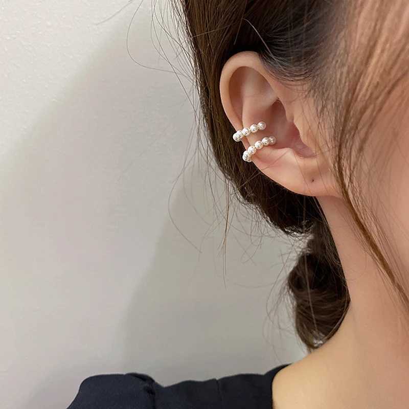 Korean Pearl Ear Cuff Clip Earrings Non Perforated Bone C-shaped Non Perforated Womens Fashion Jewelry Minimalist Earrings W241017